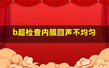 b超检查内膜回声不均匀