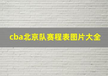 cba北京队赛程表图片大全