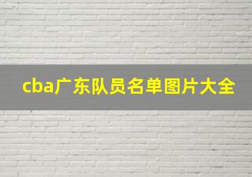 cba广东队员名单图片大全