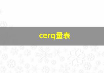 cerq量表