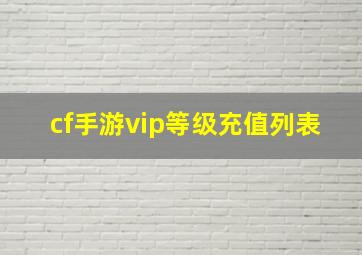 cf手游vip等级充值列表