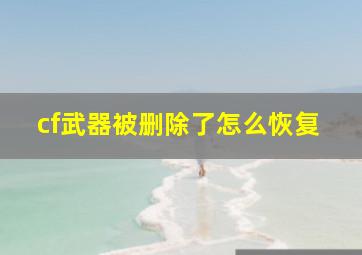 cf武器被删除了怎么恢复