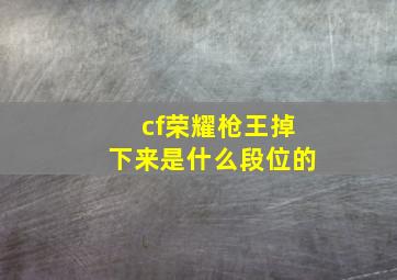 cf荣耀枪王掉下来是什么段位的