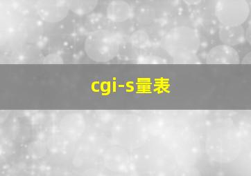 cgi-s量表