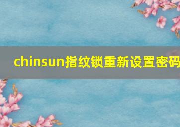 chinsun指纹锁重新设置密码