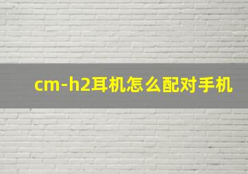 cm-h2耳机怎么配对手机