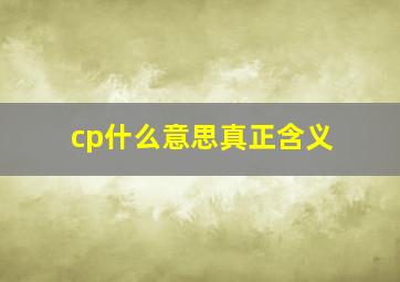 cp什么意思真正含义