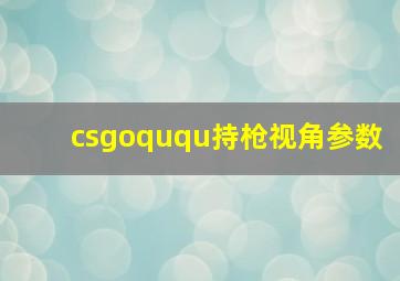 csgoququ持枪视角参数