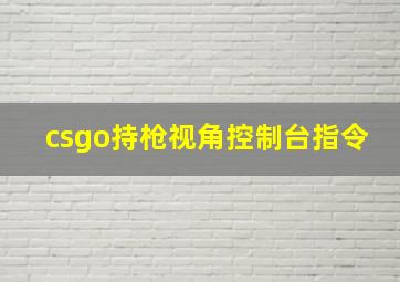 csgo持枪视角控制台指令