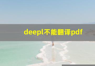 deepl不能翻译pdf