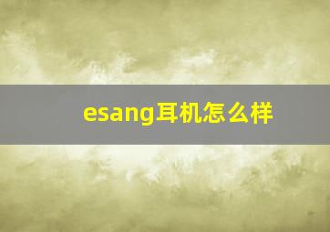 esang耳机怎么样