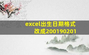 excel出生日期格式改成200190201