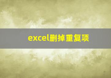 excel删掉重复项