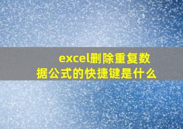 excel删除重复数据公式的快捷键是什么