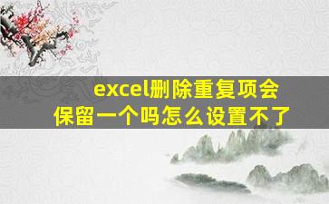 excel删除重复项会保留一个吗怎么设置不了