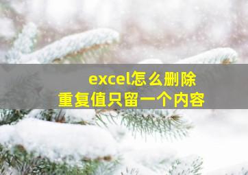 excel怎么删除重复值只留一个内容