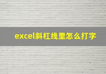 excel斜杠线里怎么打字