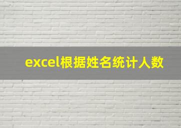 excel根据姓名统计人数