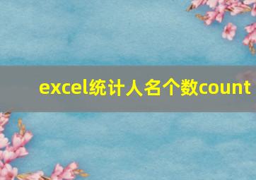 excel统计人名个数count