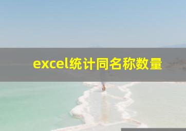 excel统计同名称数量