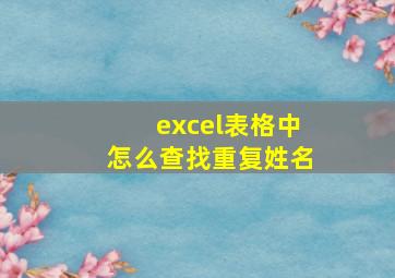 excel表格中怎么查找重复姓名