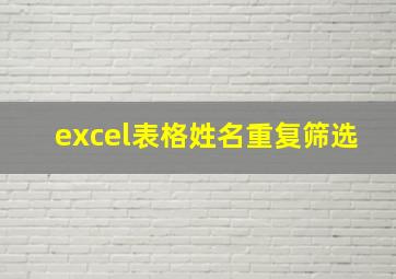 excel表格姓名重复筛选