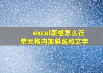 excel表格怎么在单元格内加斜线和文字