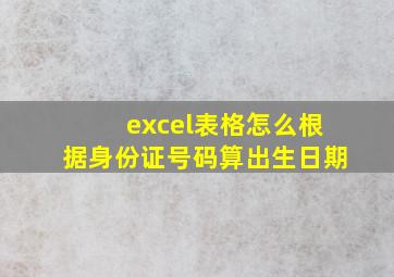 excel表格怎么根据身份证号码算出生日期