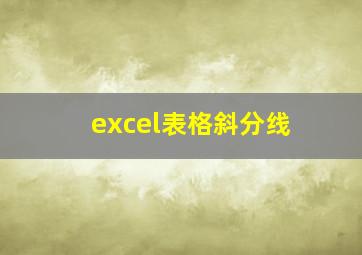 excel表格斜分线