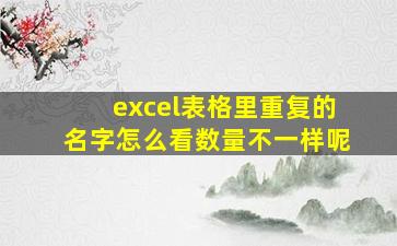 excel表格里重复的名字怎么看数量不一样呢