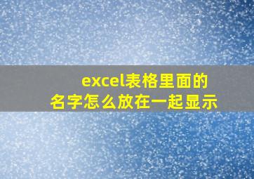 excel表格里面的名字怎么放在一起显示