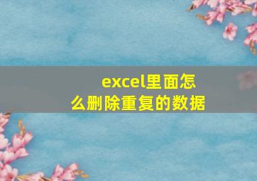 excel里面怎么删除重复的数据