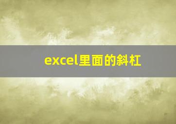 excel里面的斜杠