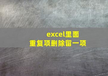 excel里面重复项删除留一项