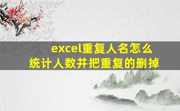 excel重复人名怎么统计人数并把重复的删掉