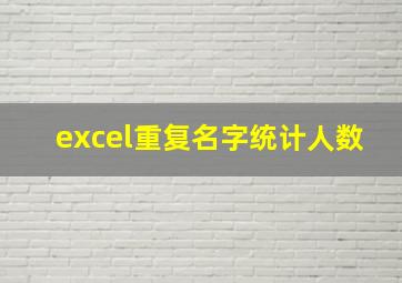 excel重复名字统计人数