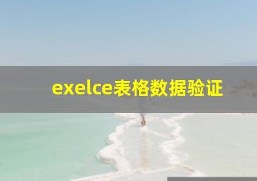 exelce表格数据验证