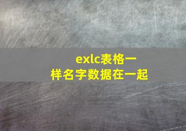 exlc表格一样名字数据在一起