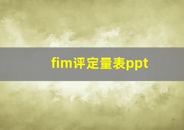 fim评定量表ppt