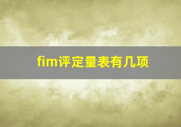 fim评定量表有几项