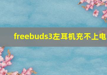 freebuds3左耳机充不上电