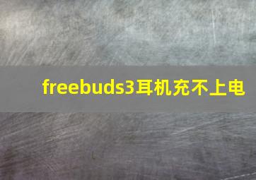 freebuds3耳机充不上电