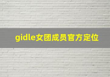 gidle女团成员官方定位