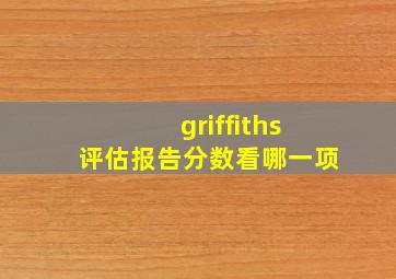 griffiths评估报告分数看哪一项