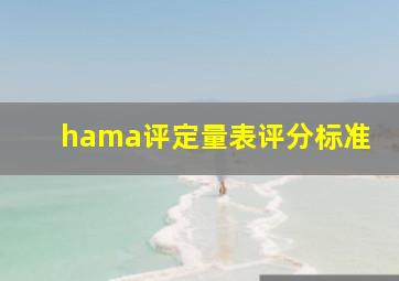 hama评定量表评分标准