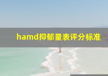 hamd抑郁量表评分标准