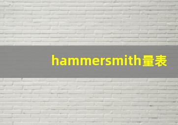 hammersmith量表