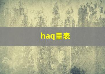 haq量表