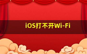 iOS打不开Wi-Fi