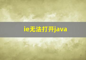 ie无法打开java